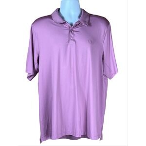 Lulumon Snap Front Performance Polo Short Sleeve Shirt Men's XL In Velvet Dust